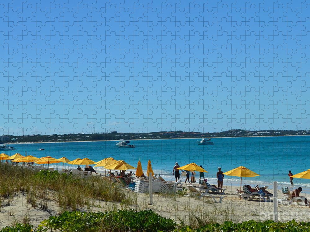 Beach Jigsaw Puzzle featuring the photograph Typical Beach Day by Judy Wolinsky