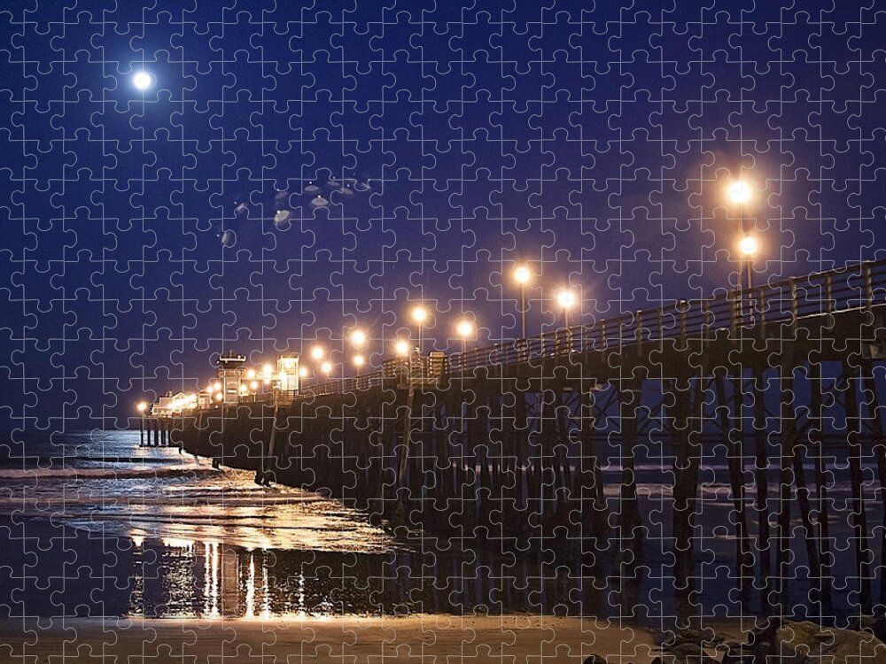 Oceanside Jigsaw Puzzle featuring the photograph UFO's Over Oceanside Pier by Ann Patterson