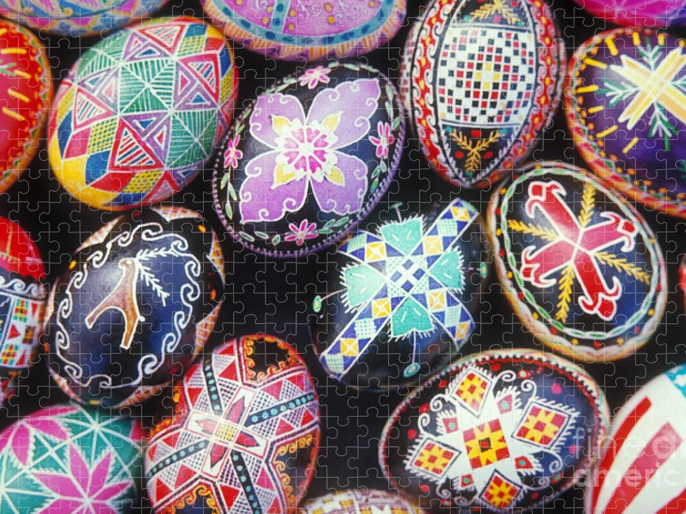 Horizontal Jigsaw Puzzle featuring the photograph Ukrainian Easter Eggs by Verlin L Biggs