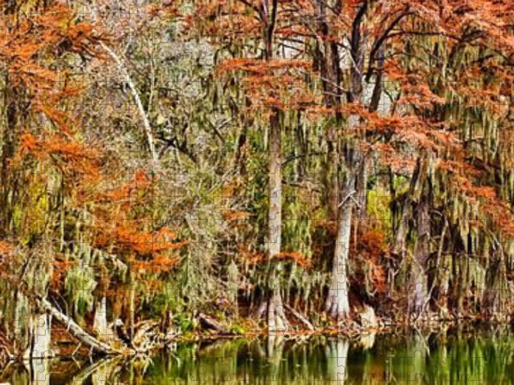 Michael Tidwell Photography Jigsaw Puzzle featuring the photograph Ultimate Cypress Panoramic by Michael Tidwell