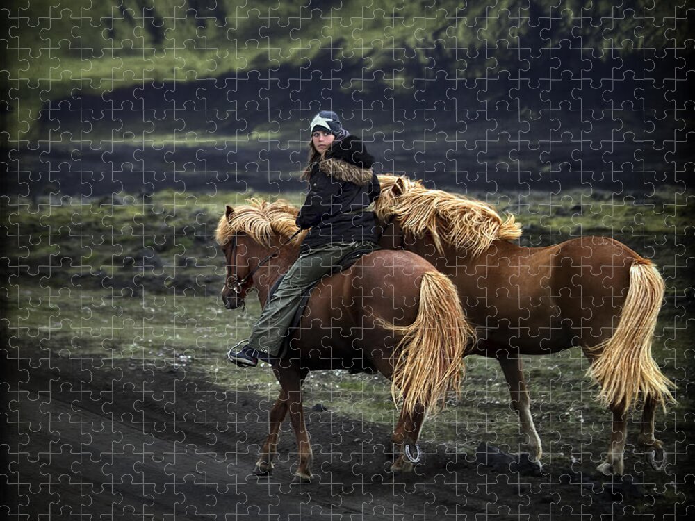 Landmannalaugar Jigsaw Puzzle featuring the photograph Unable To Stay. Unwilling To Leave. by Evelina Kremsdorf