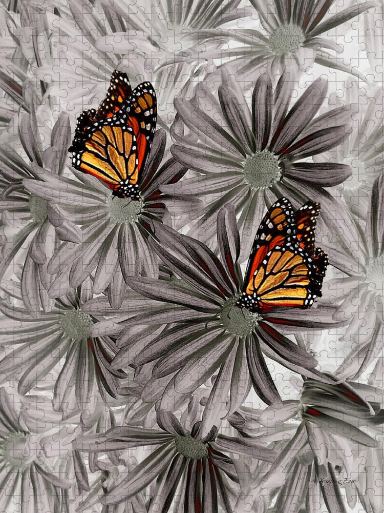 Papillon Jigsaw Puzzle featuring the digital art Unconscious Visible Beings by Xueling Zou