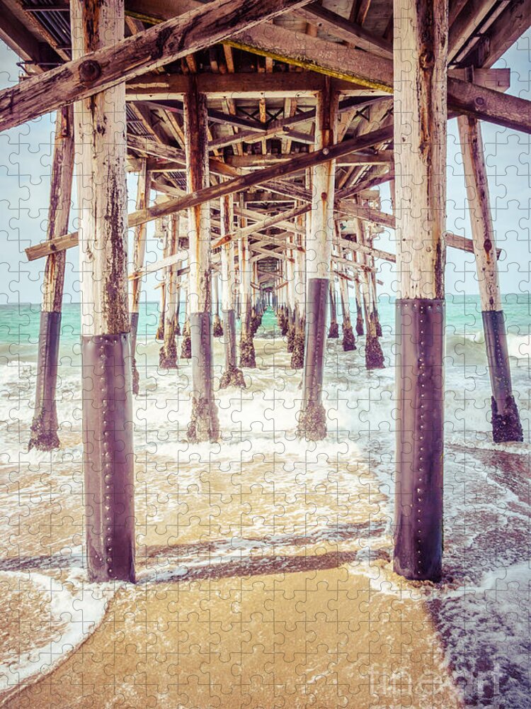 1950s Jigsaw Puzzle featuring the photograph Under the Pier in Southern California Picture by Paul Velgos