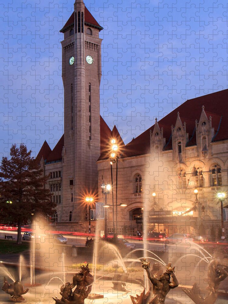 St. Louis Jigsaw Puzzle featuring the photograph Union Station in Twilight by Scott Rackers