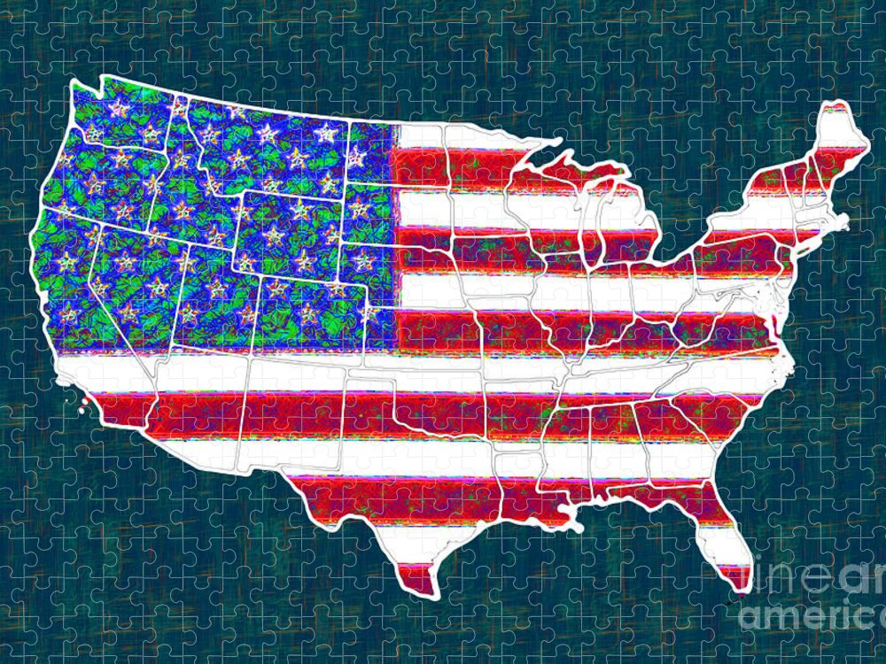 Usa Jigsaw Puzzle featuring the photograph United States of America - 20130122 by Wingsdomain Art and Photography