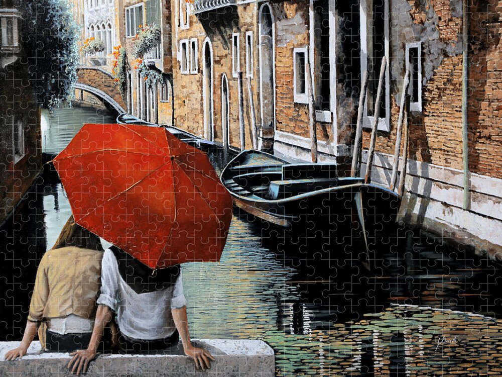 Canal Scene Jigsaw Puzzle featuring the painting Guardando Il Canale by Guido Borelli