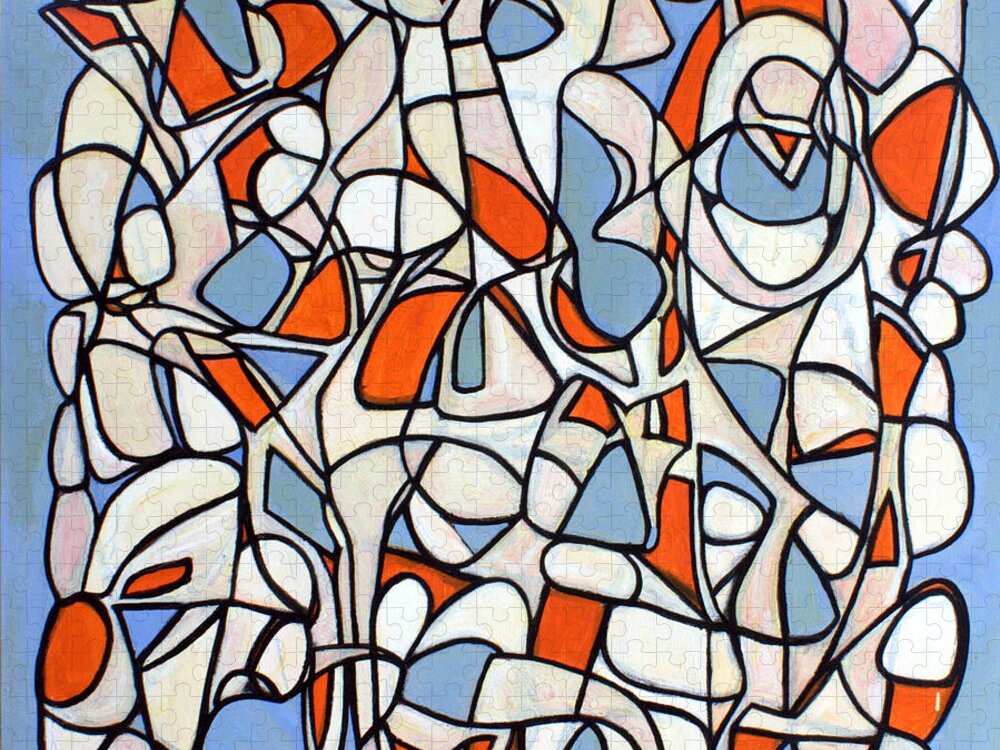Abstract Jigsaw Puzzle featuring the painting Untitled #37 by Steven Miller