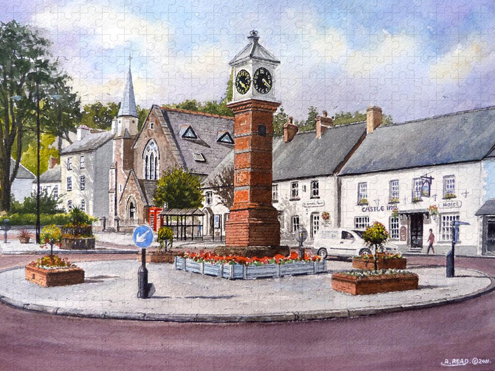 Usk Jigsaw Puzzle featuring the painting Usk in Bloom by Andrew Read