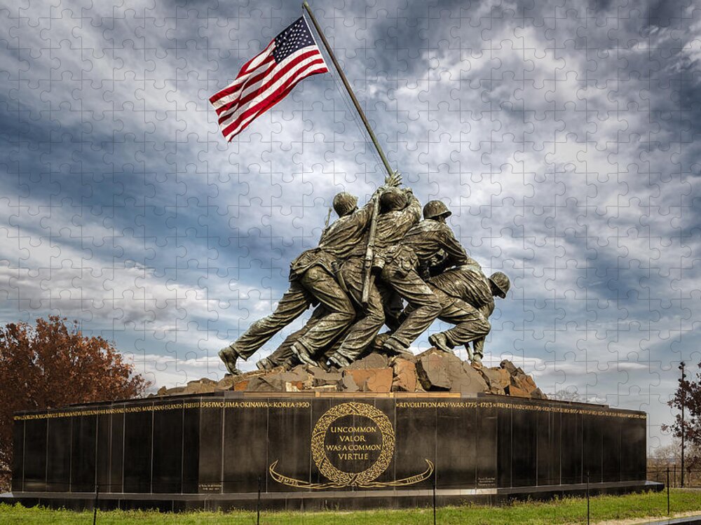 Iwo Jima Jigsaw Puzzle featuring the photograph USMC Iwo Jima Memorial by Susan Candelario
