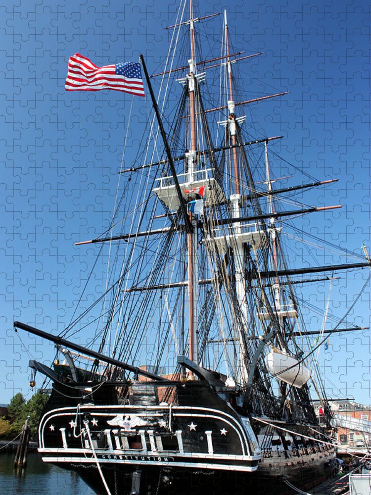 Uss Constitution Jigsaw Puzzle featuring the photograph USS Constitution by Kristin Elmquist
