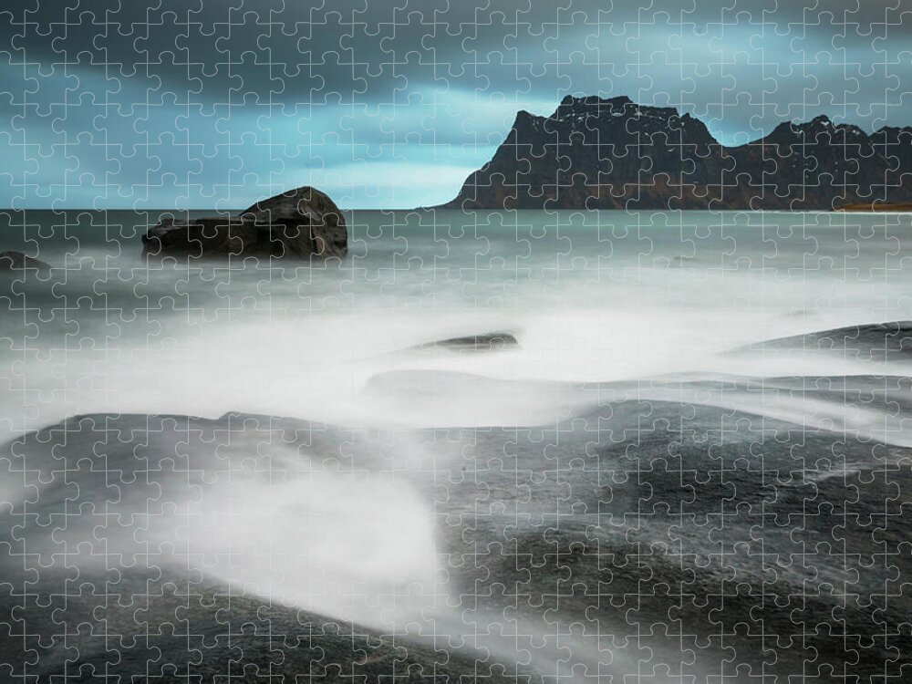 Scenics Jigsaw Puzzle featuring the photograph Uttakleiv, Norway, Scandinavia by David Clapp