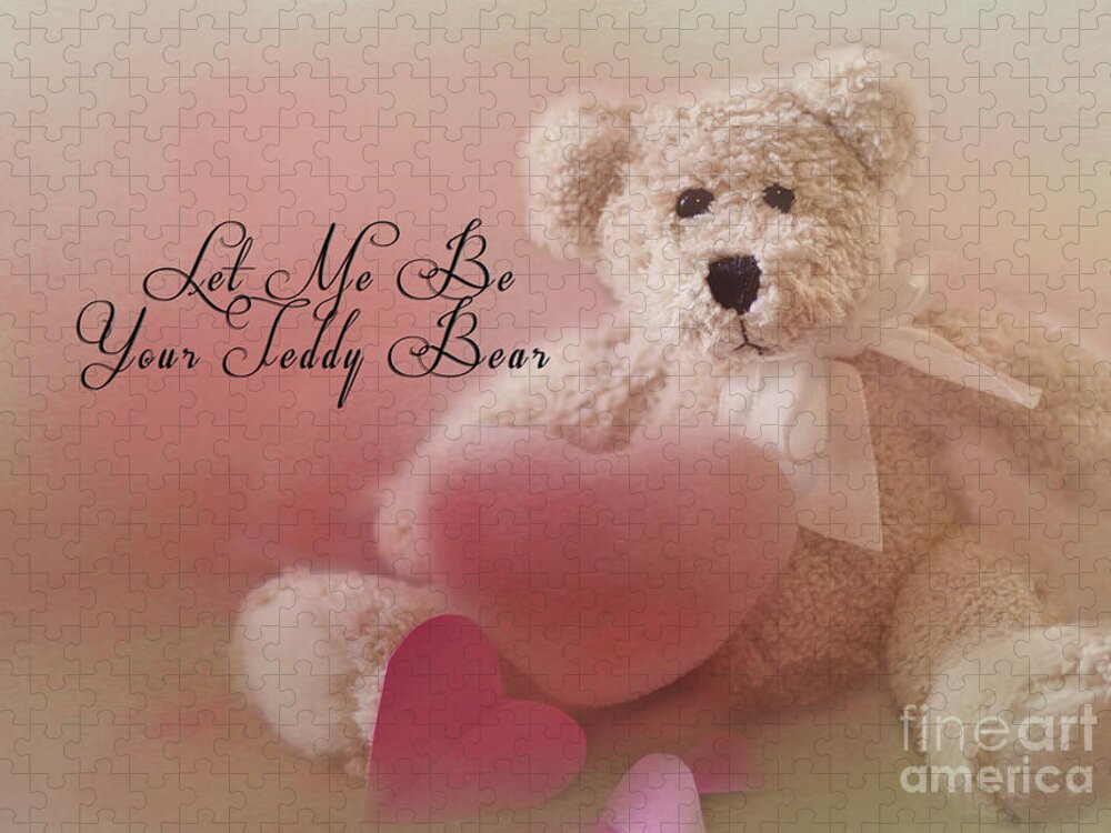 Valentine Jigsaw Puzzle featuring the photograph Valentine Bear 2 by Pam Holdsworth