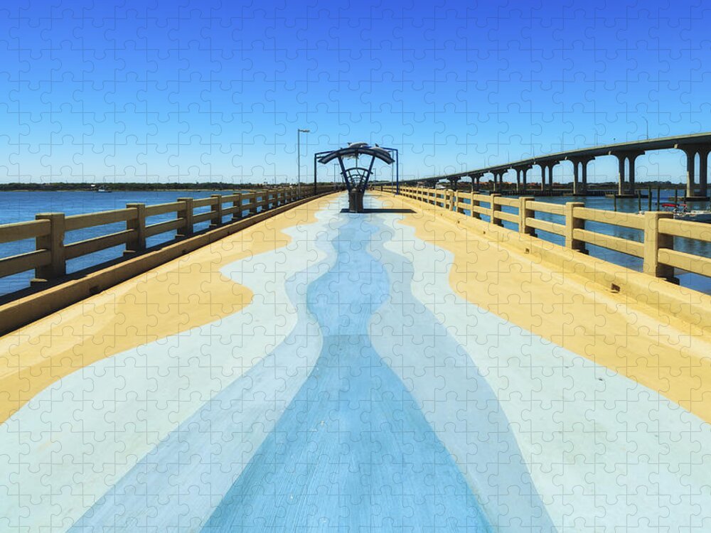 Atlantic Ocean Jigsaw Puzzle featuring the photograph Valero Beach Fishing Pier by Raul Rodriguez