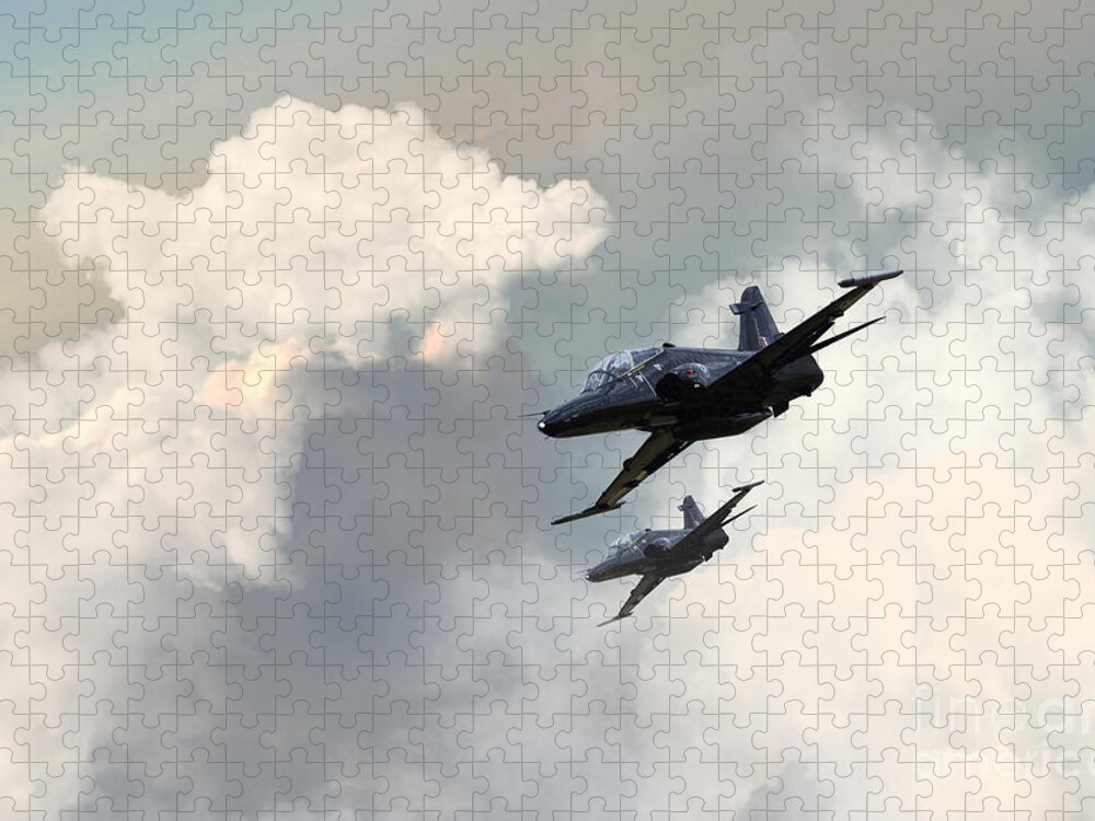 Bae Hawk Jigsaw Puzzle featuring the digital art Valley Hawks by Airpower Art