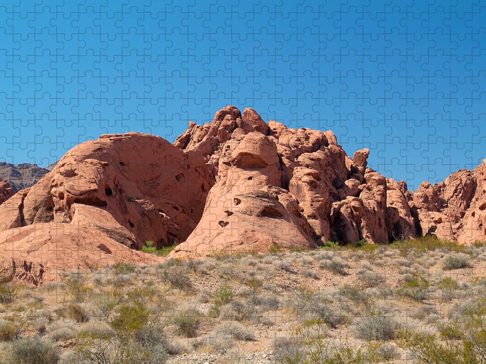 Valley Of Fire Jigsaw Puzzle featuring the photograph Valley of Fire 8 by Richard J Cassato