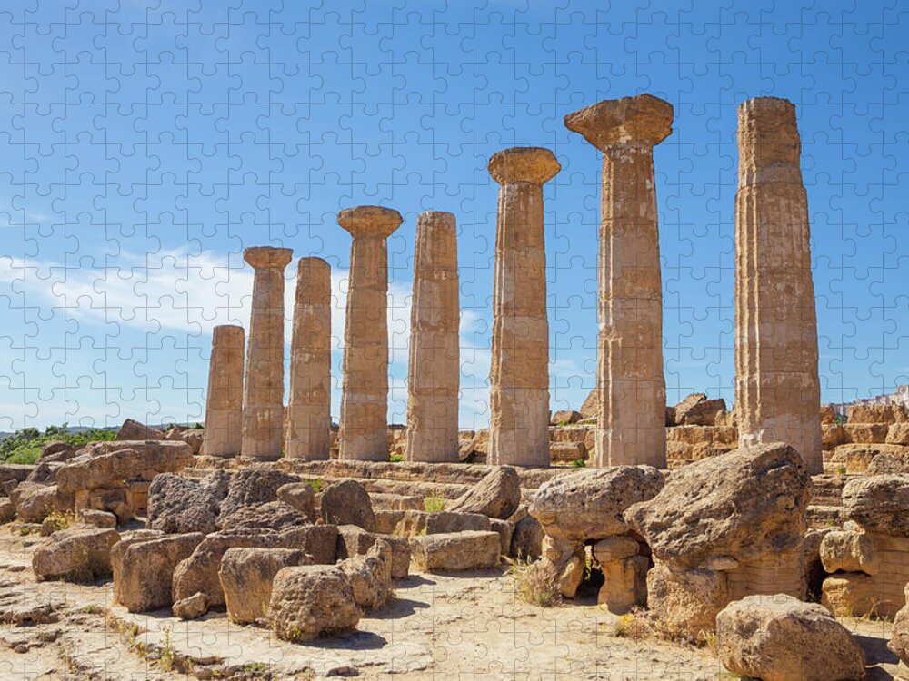 Steps Jigsaw Puzzle featuring the photograph Valley Of The Temples, Agrigento Sicily by Romaoslo