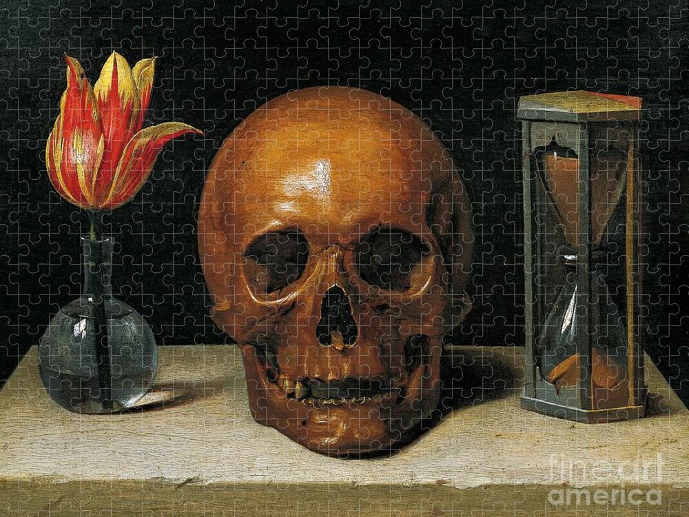 Painting; 17th Century Painting; Mythology; Allegory; Europe; France; Champaigne Philippe De; Death; Vanitas; Dead Jigsaw Puzzle featuring the painting Vanity by Philippe de Champaigne