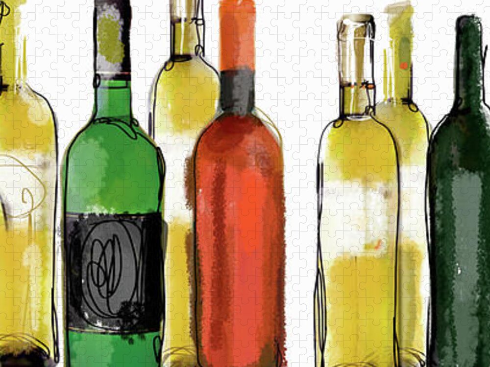 Abundance Jigsaw Puzzle featuring the photograph Various Wine Bottles by Ikon Ikon Images
