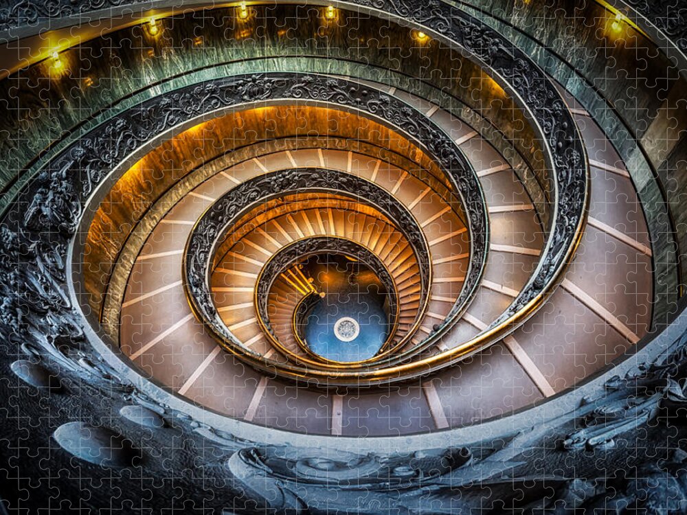Italy Jigsaw Puzzle featuring the photograph Vatican Museum Stairs by Aaron Choi