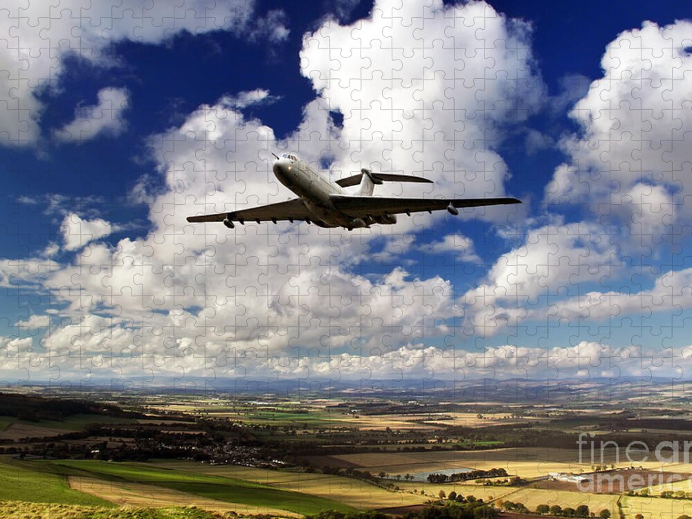  Vc10 Jigsaw Puzzle featuring the digital art VC-10 Fly By by Airpower Art