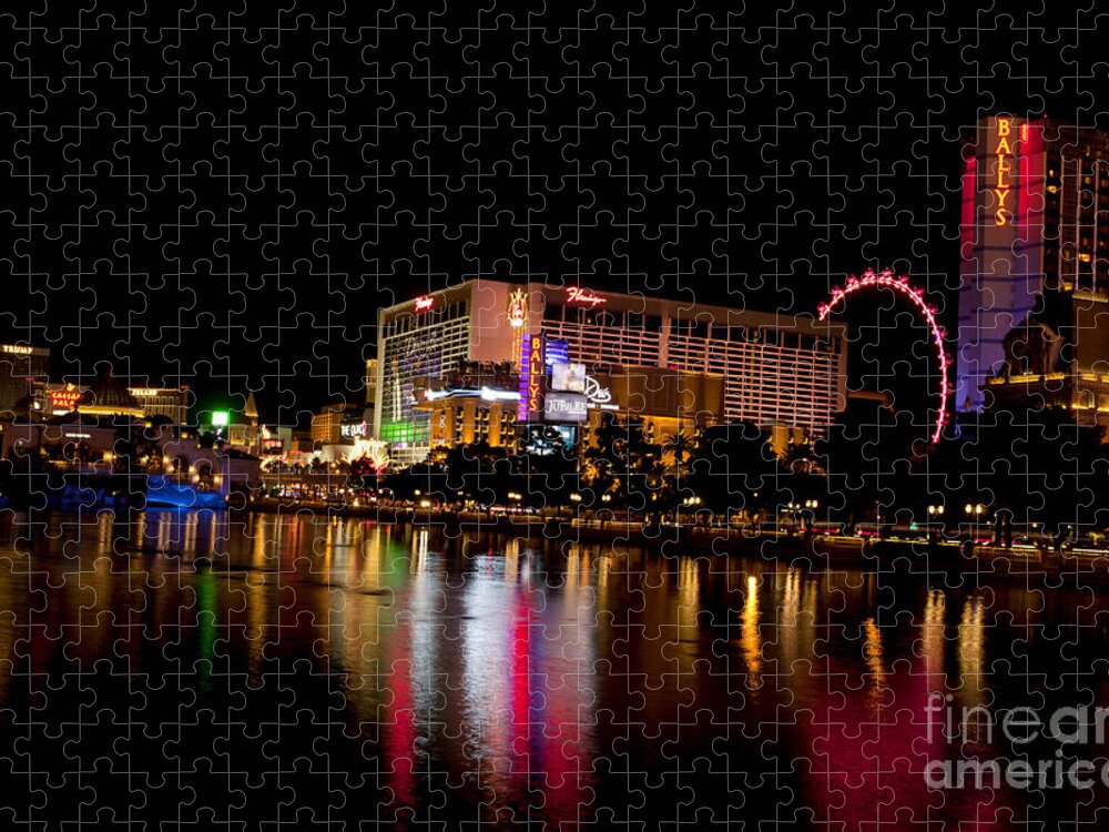 Las Vegas Jigsaw Puzzle featuring the photograph Vegas Reflections by Anthony Totah