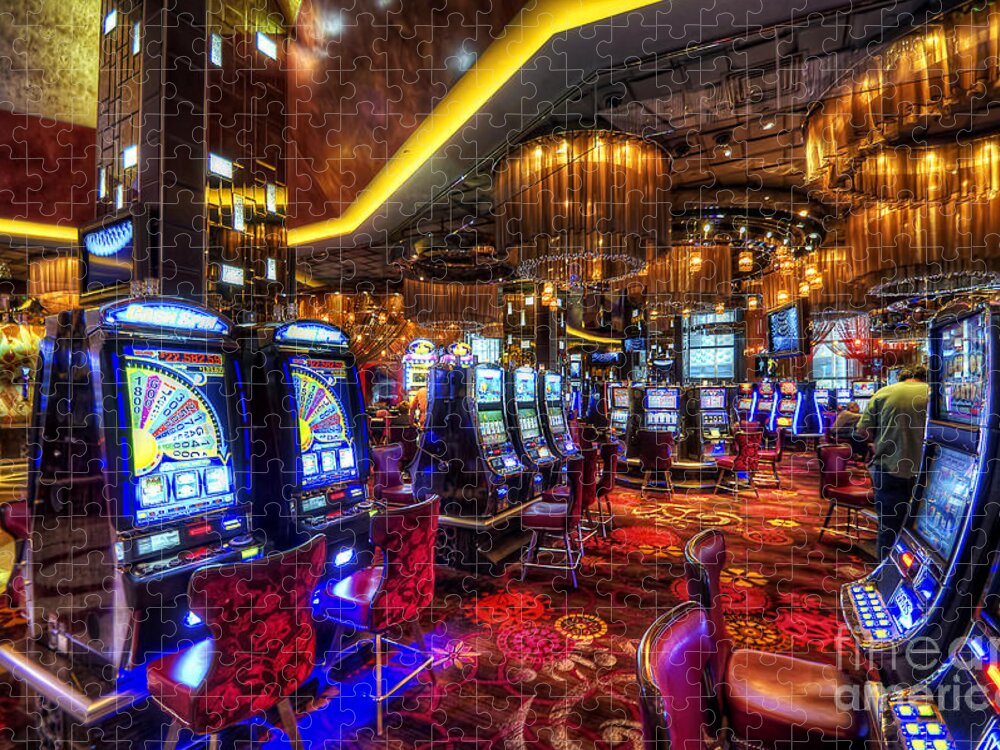 Art Jigsaw Puzzle featuring the photograph Vegas Slot Machines by Yhun Suarez