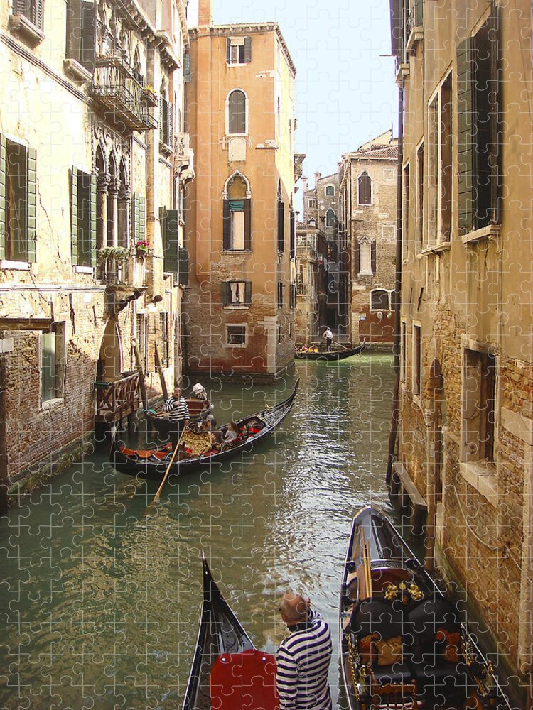 Europe Jigsaw Puzzle featuring the photograph Venice Gondolas by Karen Zuk Rosenblatt