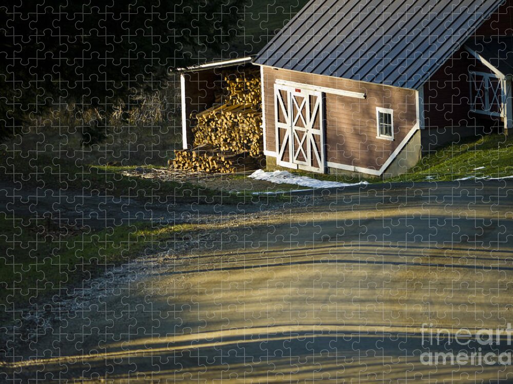 Vermont Jigsaw Puzzle featuring the photograph Vermont Maple Sugar Shack Sunset by Edward Fielding