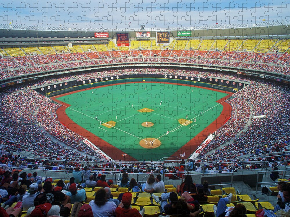 Photography Jigsaw Puzzle featuring the photograph Veterans Stadium During Major League by Panoramic Images