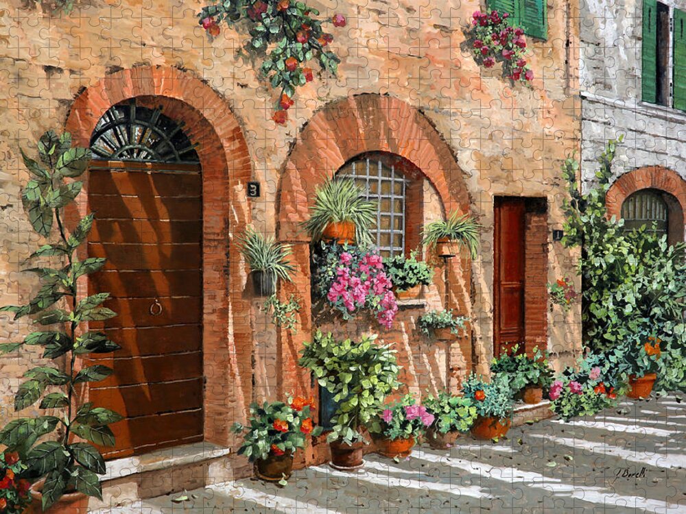 Tuscany Jigsaw Puzzle featuring the painting Viaggio In Toscana by Guido Borelli