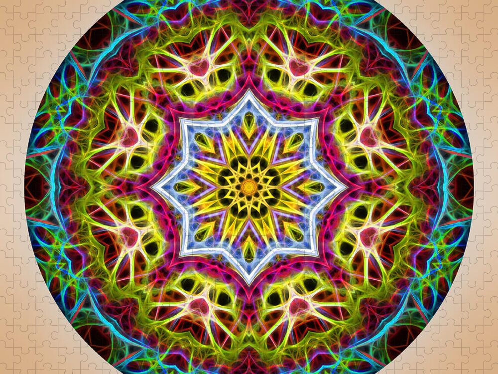 Mandala Jigsaw Puzzle featuring the photograph Vibrant Mandala by Beth Sawickie