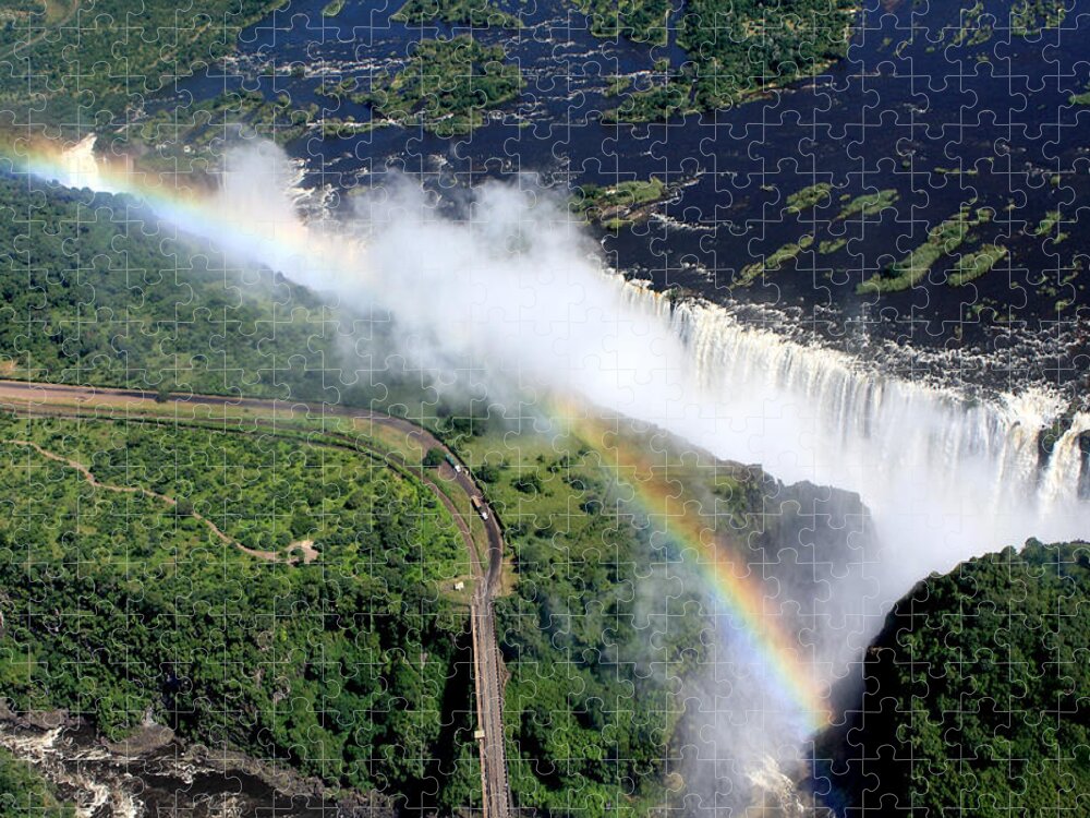 Africa Jigsaw Puzzle featuring the photograph Rainbow Over Victoria Falls by Aidan Moran