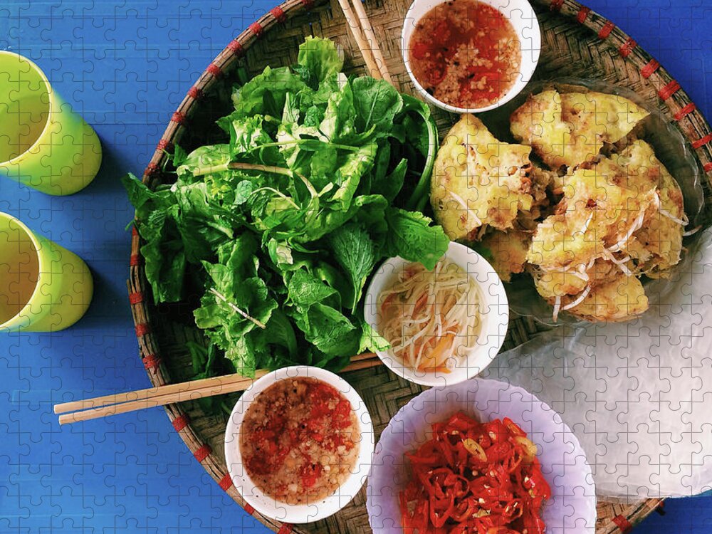 Southeast Asia Jigsaw Puzzle featuring the photograph Vietnamese Local Food - Banh Xeo by Quynh Anh Nguyen