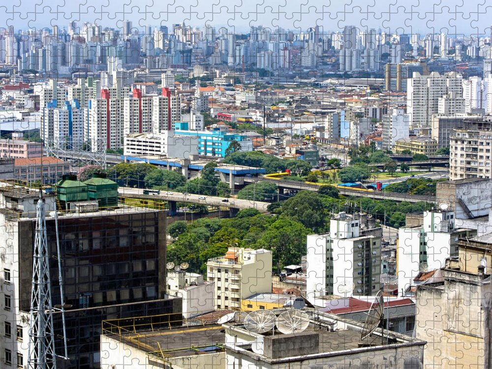 Edificio Martinelli Jigsaw Puzzle featuring the photograph View From Edificio Martinelli 2 - Sao Paulo by Julie Niemela