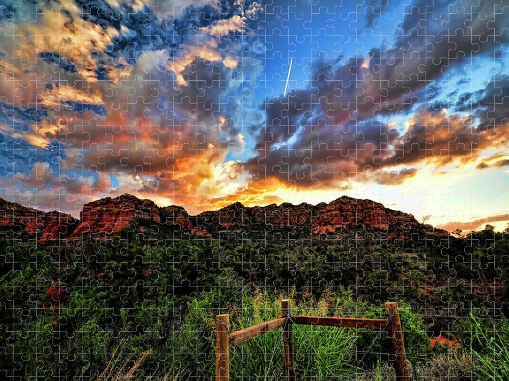 Arizona Jigsaw Puzzle featuring the photograph View From the Fence by Saija Lehtonen