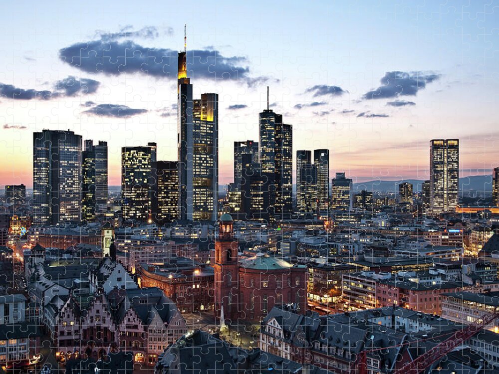 Corporate Business Jigsaw Puzzle featuring the photograph View Of Frankfurt by Susanneb
