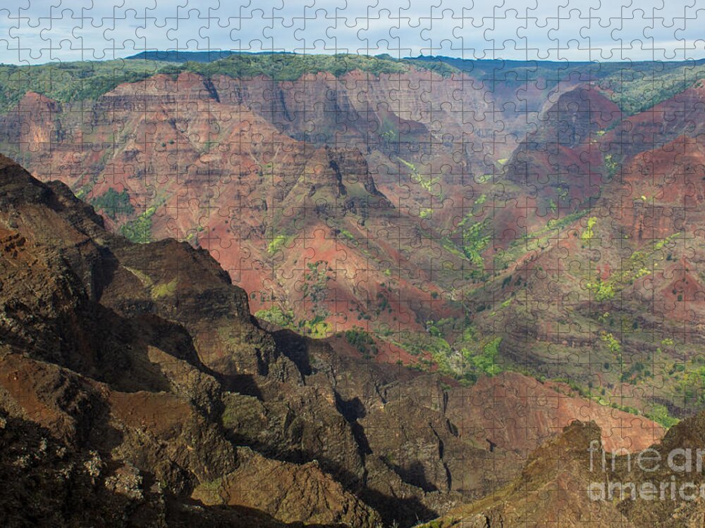 Waimea Jigsaw Puzzle featuring the photograph View Of Waimea Canyon by Suzanne Luft