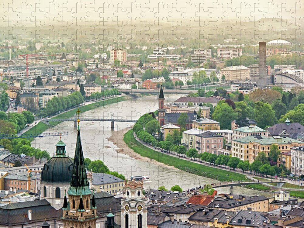 Tranquility Jigsaw Puzzle featuring the photograph View Over Salzburg, Austria by Stefan Cioata