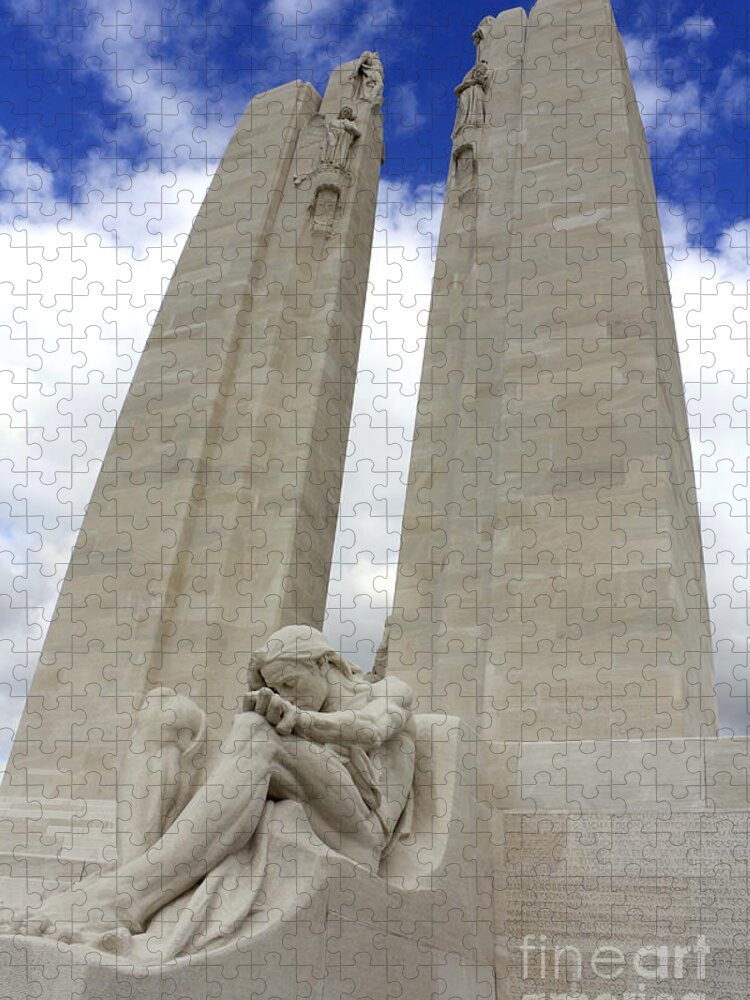 Vimy Ridge Memorial France Canadian Battle Jigsaw Puzzle featuring the photograph Vimy Ridge Memorial France by Julia Gavin