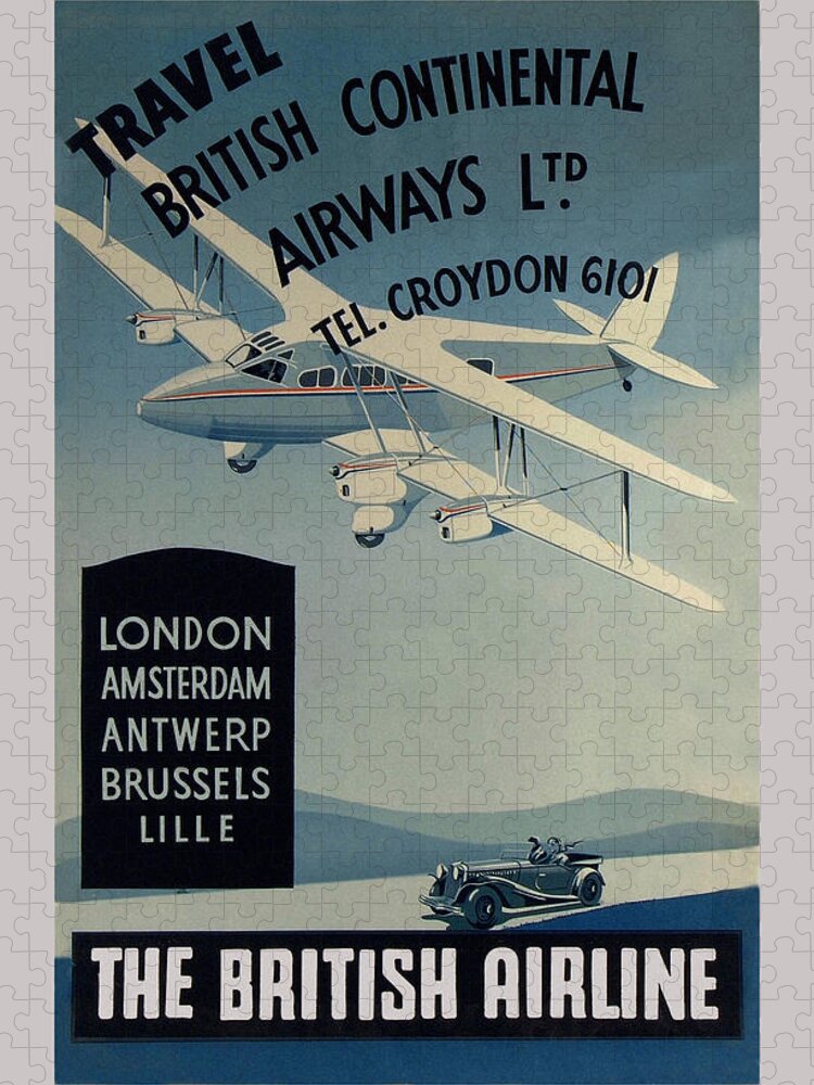 Airline Jigsaw Puzzle featuring the photograph Vintage Airline Ad 1936 by Andrew Fare