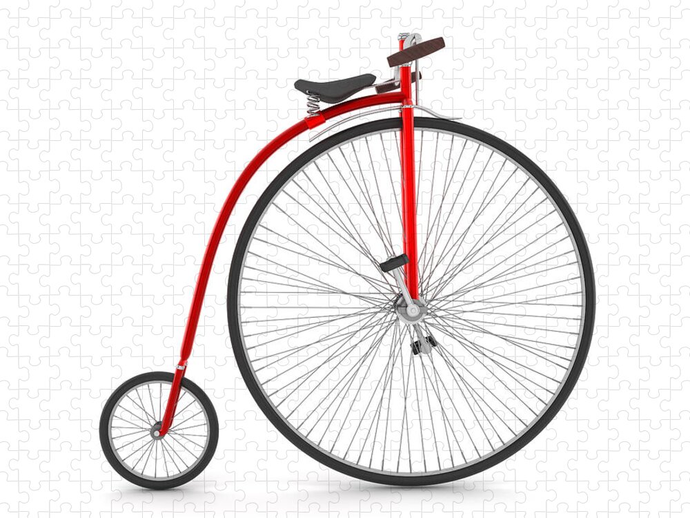 White Background Jigsaw Puzzle featuring the photograph Vintage Bicycle by Adventtr
