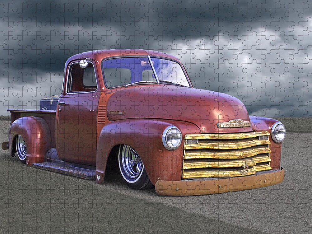 Chevrolet Truck Jigsaw Puzzle featuring the photograph Vintage Chevy 1949 by Gill Billington
