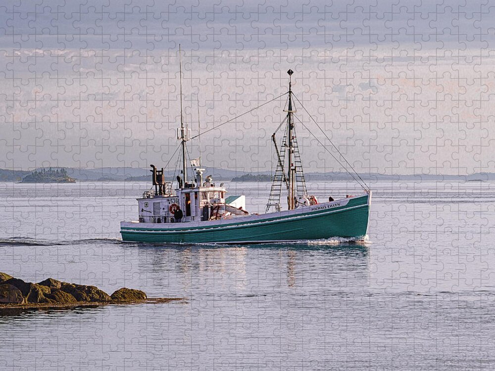 Michael Eileen Jigsaw Puzzle featuring the photograph Vintage Sardine Carrier Michael Eileen by Marty Saccone