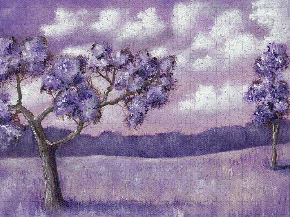 Violet Jigsaw Puzzle featuring the painting Violet Mood by Anastasiya Malakhova