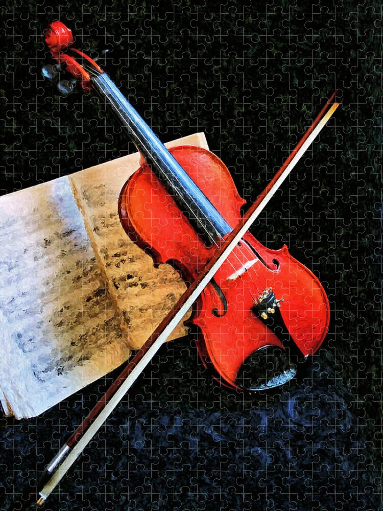 Violin Jigsaw Puzzle featuring the photograph Violin Impression Redux by Kristin Elmquist