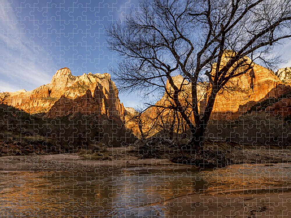 Zion Jigsaw Puzzle featuring the photograph Virgin Reflection by Chad Dutson