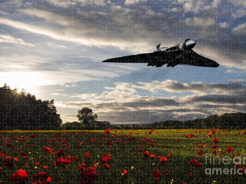 Vulcan Bomber Poppy Jigsaw Puzzle featuring the digital art Vulcan History by Airpower Art