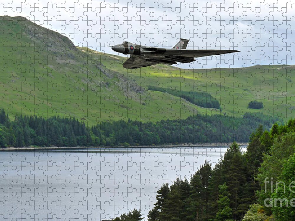 Avro Vulcan Bomber Jigsaw Puzzle featuring the digital art Vulcan Pass by Airpower Art