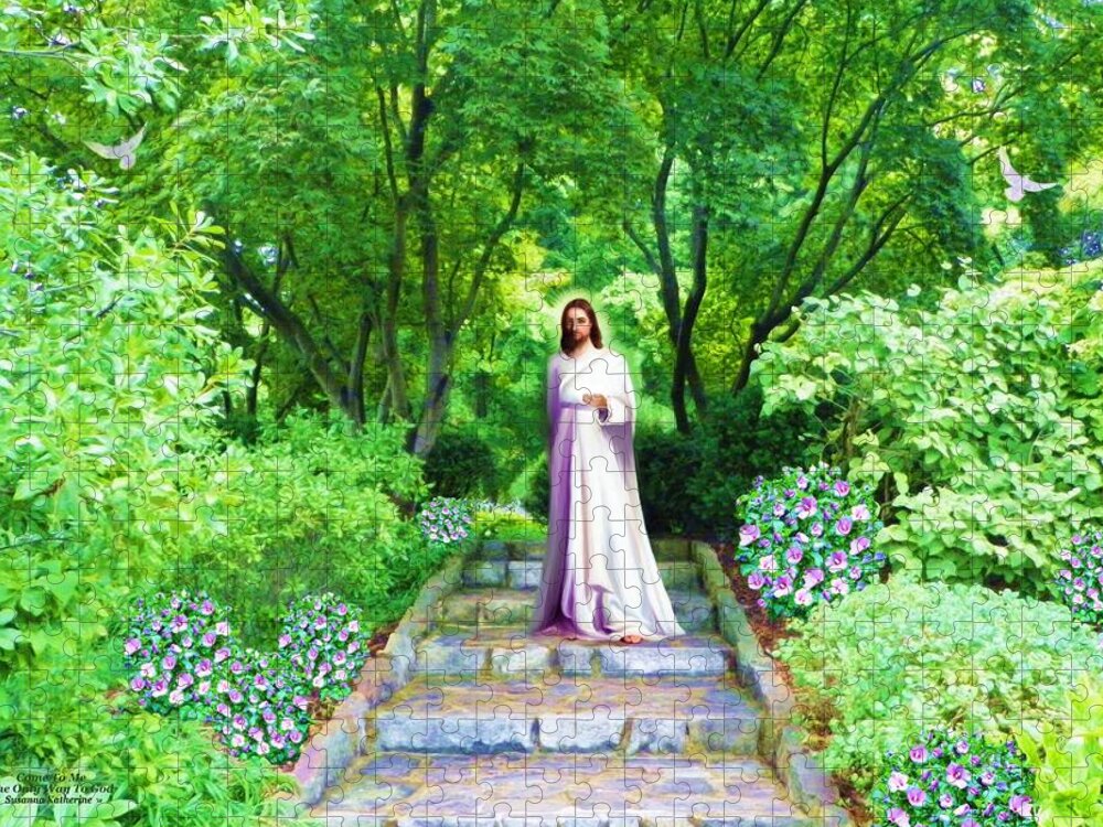 Jesus Jigsaw Puzzle featuring the painting Waiting For You by Susanna Katherine