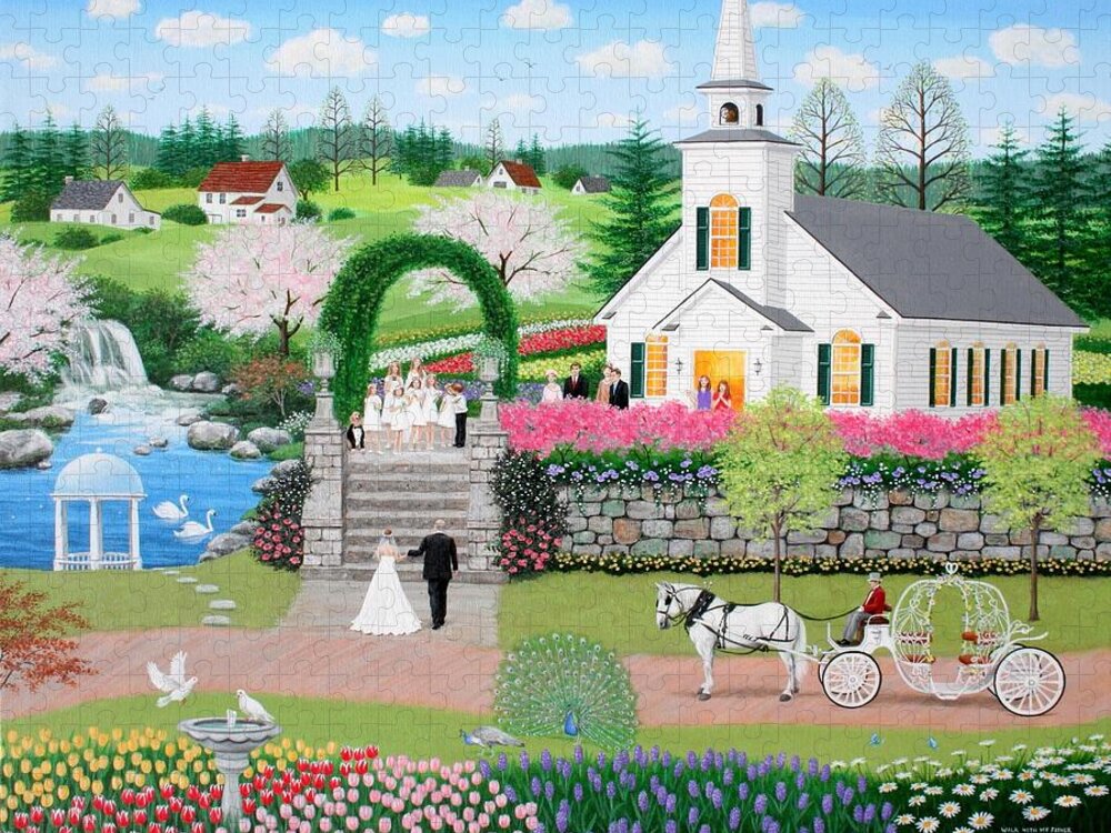 Folk Art Jigsaw Puzzle featuring the painting Walk With My Father by Wilfrido Limvalencia